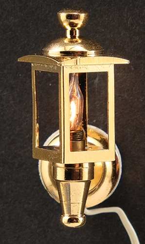 Dollhouse Miniature Brass Coach Lamps, 2/Pk